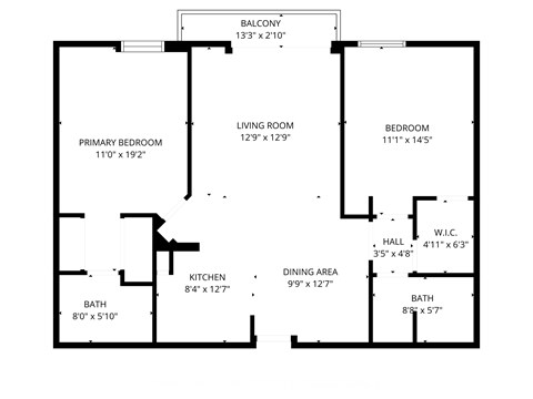A black and white image of a floor plan for a home.
